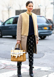 Maria Duenas Jacobs, Shearling Coat Fashion