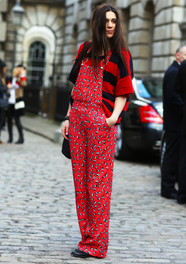 Strawberry Print Overalls Fashion