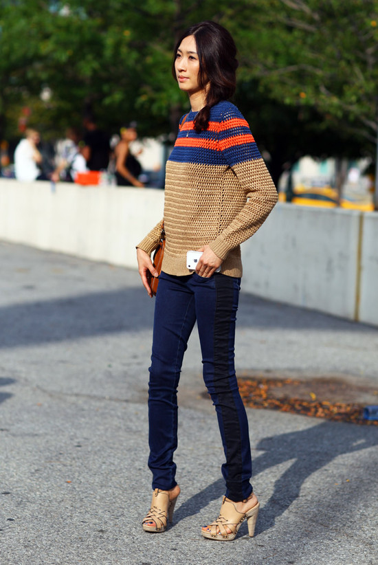 Jason Wu Striped Sweater + Ponytail