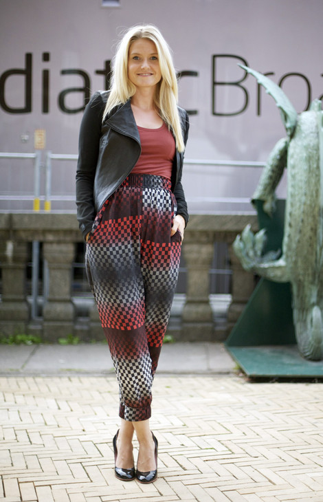Red Checked Carrot Pants