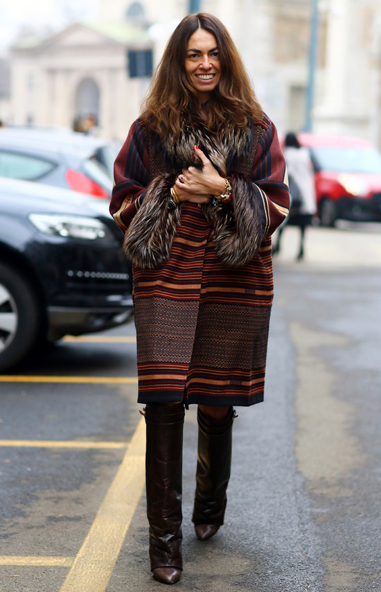 Viviana Volpicella, Brown Coat w/ Furry